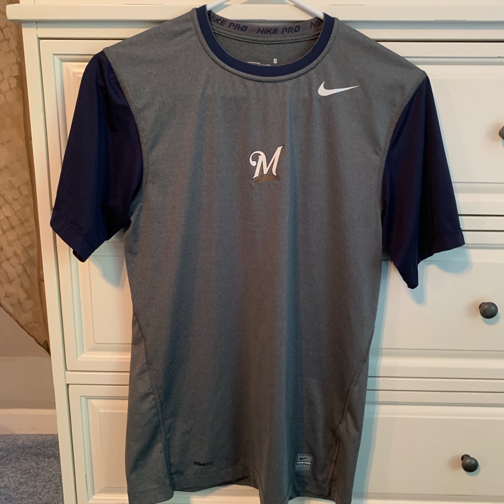 Nike pro collection dry fit shirt. MKE brewers
